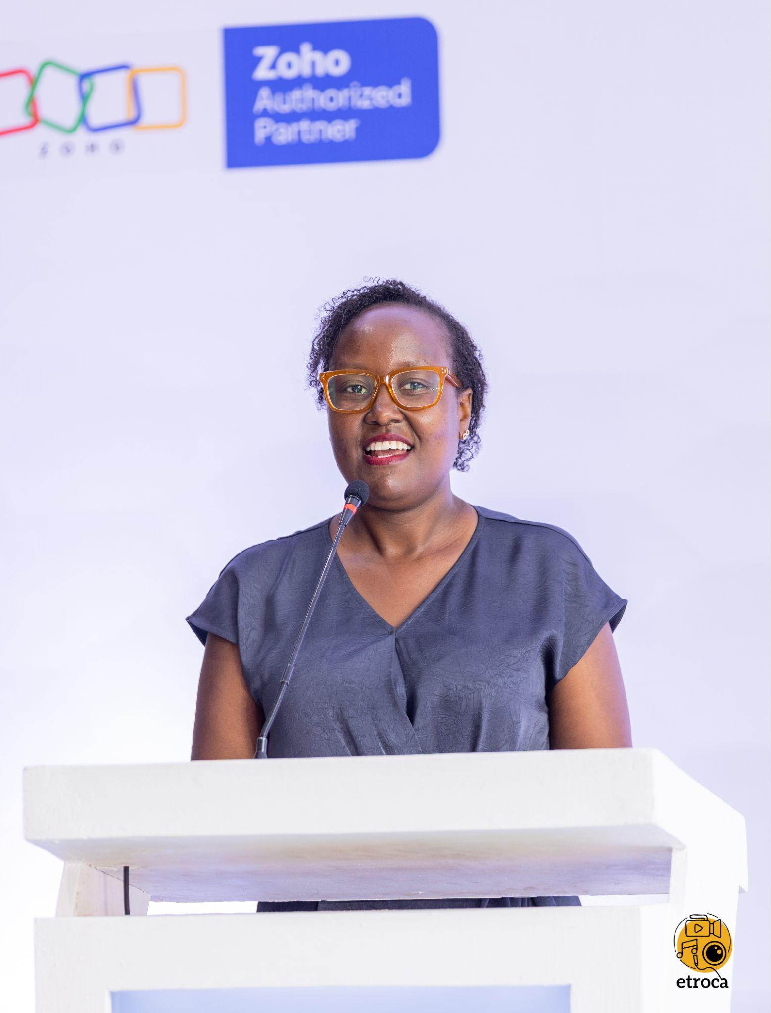Primera Muthoni, Founder and Team Lead of Analytics Business Centre, delivering the welcome remarks